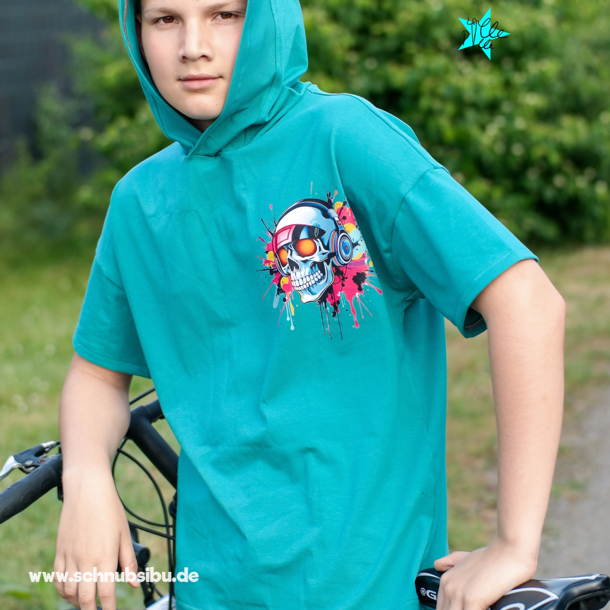 Bügelbild Neon Totenkopf